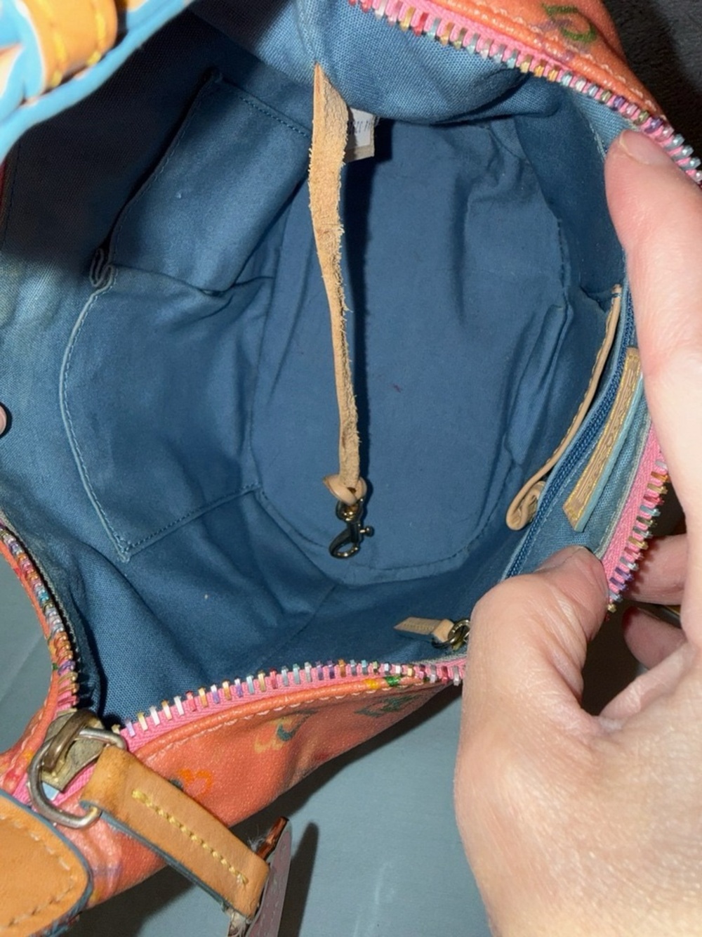 Y2K Dooney & Bourke Rainbow Monogram Hobo Shoulder Bag - Picture 12 of 15